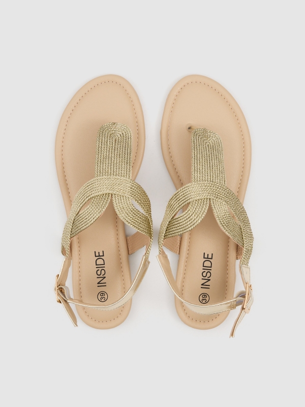 flat braided thong sandal beige zenithal view