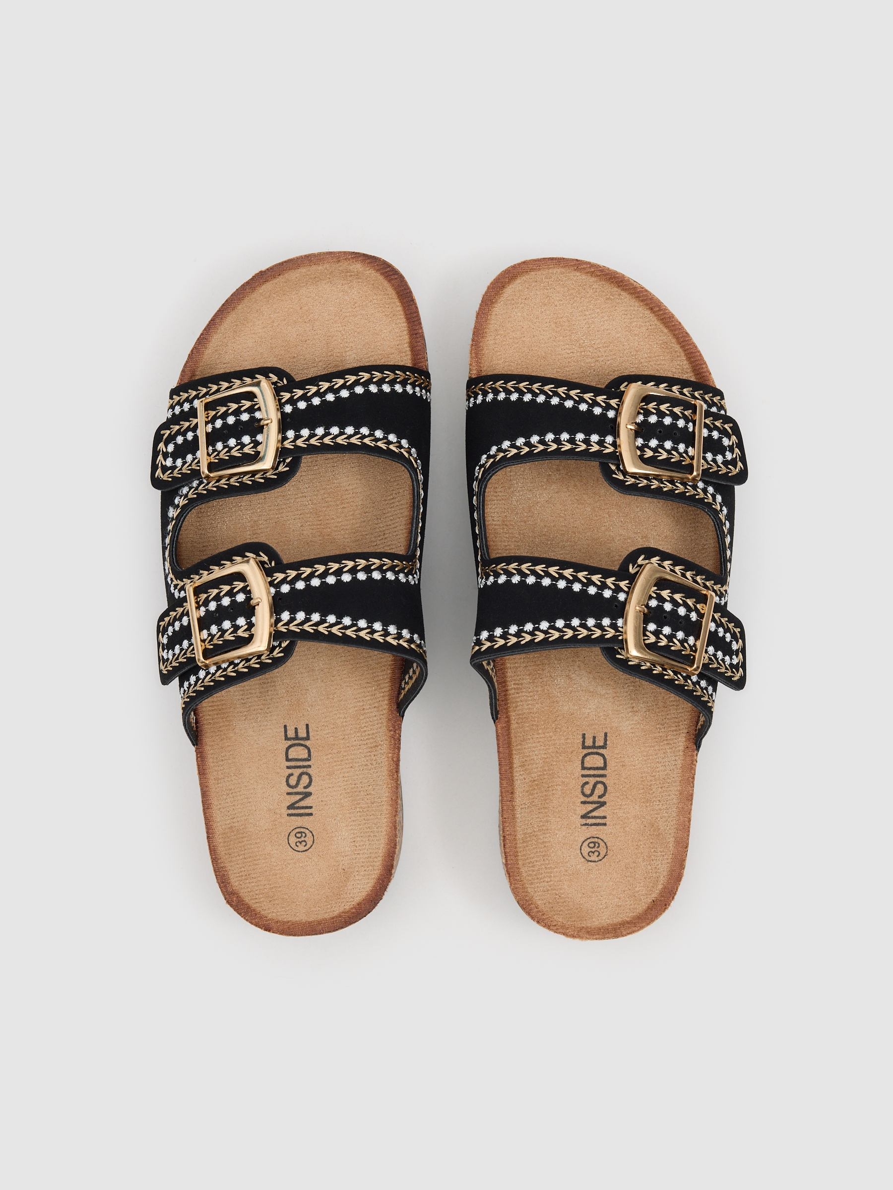 Bio-stitched sandal black