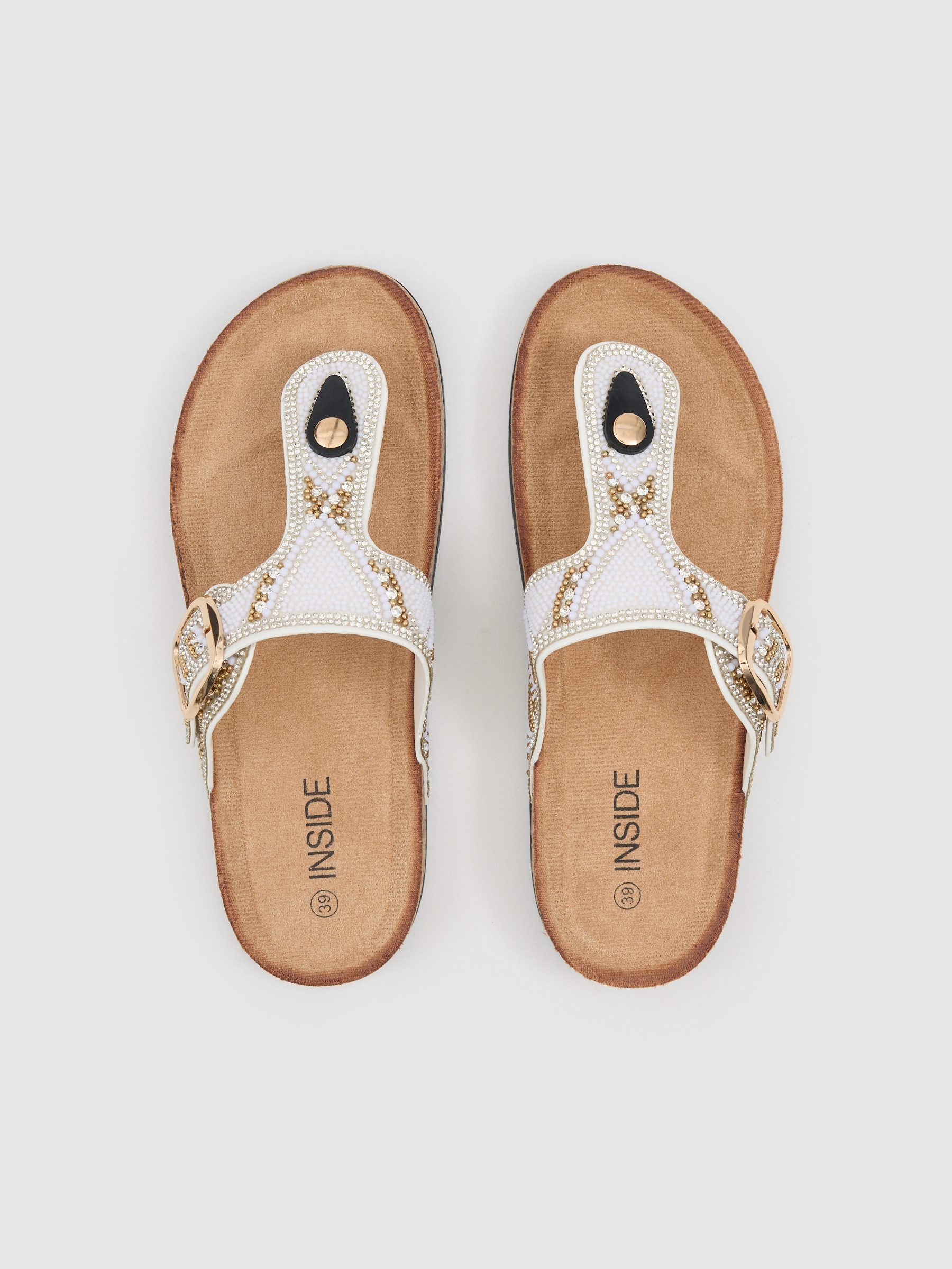 bio wedge sandal with glitter white