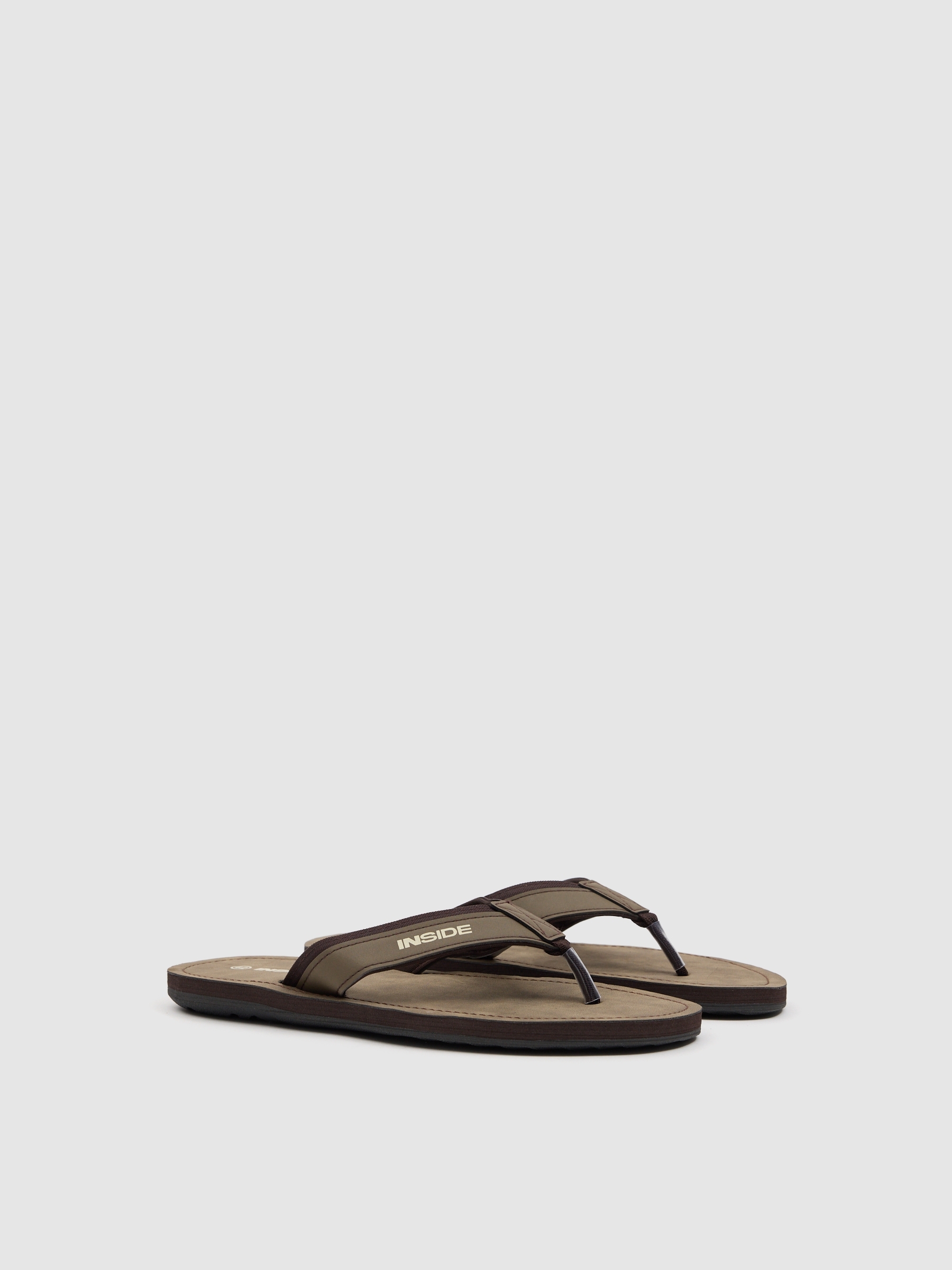 canvas toe-post sandal taupe
