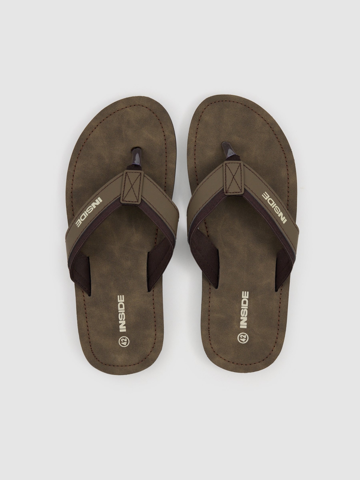 canvas toe-post sandal taupe zenithal view