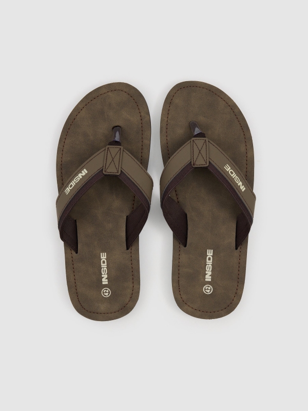 canvas toe-post sandal taupe zenithal view