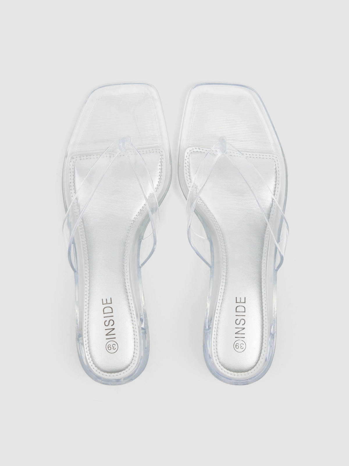 slide sandal with gel heel grey zenithal view