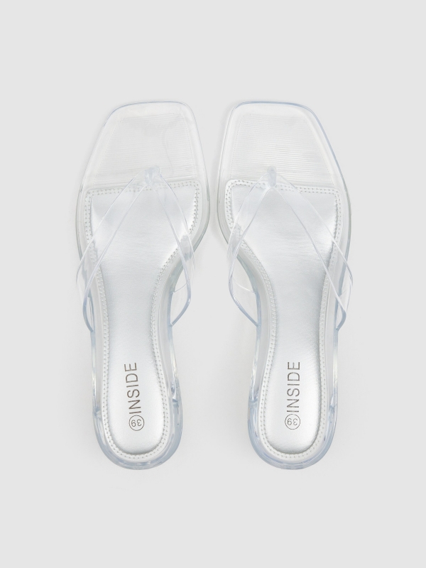 slide sandal with gel heel grey zenithal view