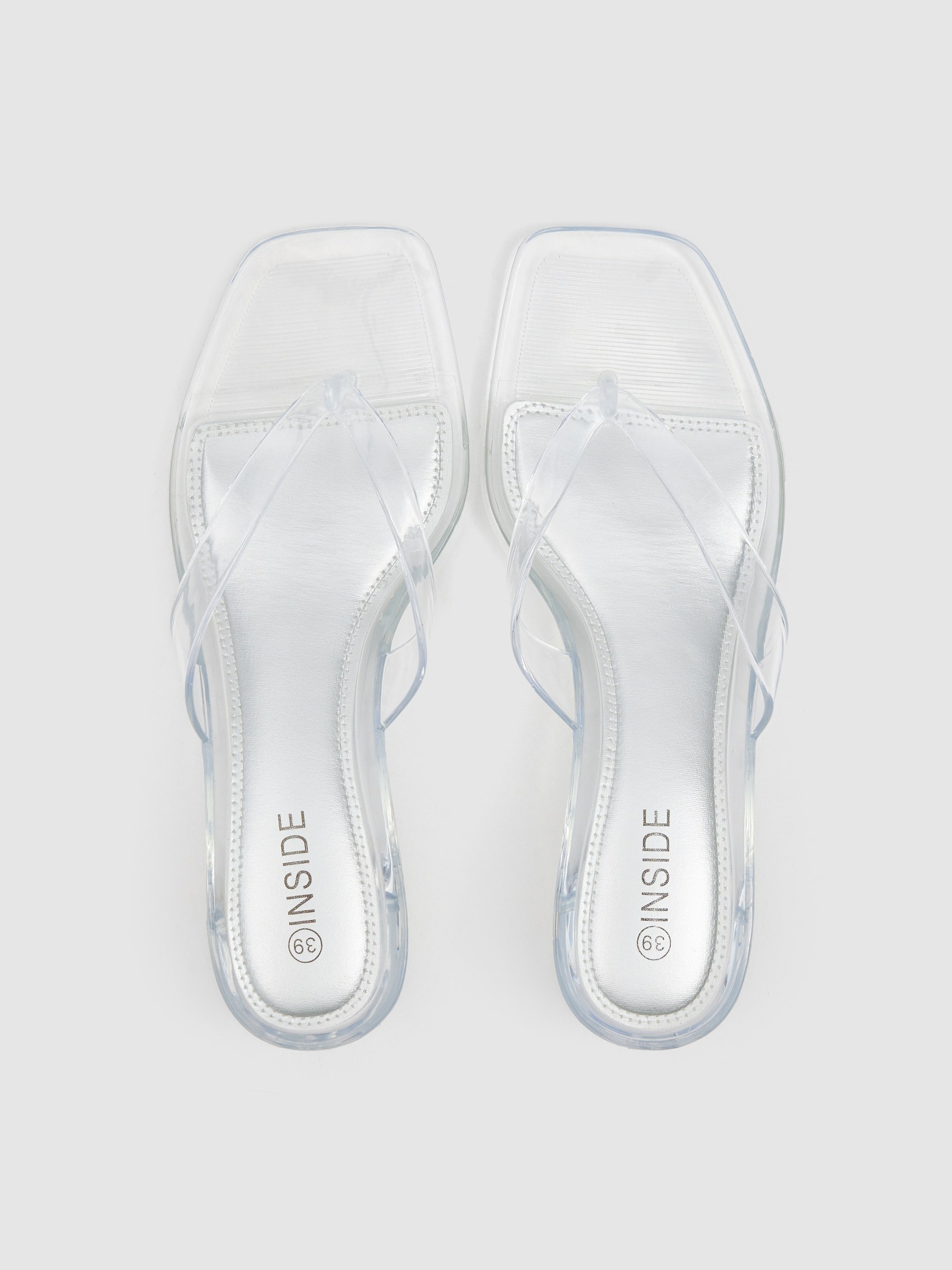 slide sandal with gel heel grey