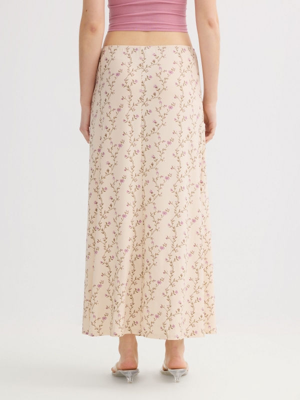 Falda midi floral de vuelo crudo vista general frontal