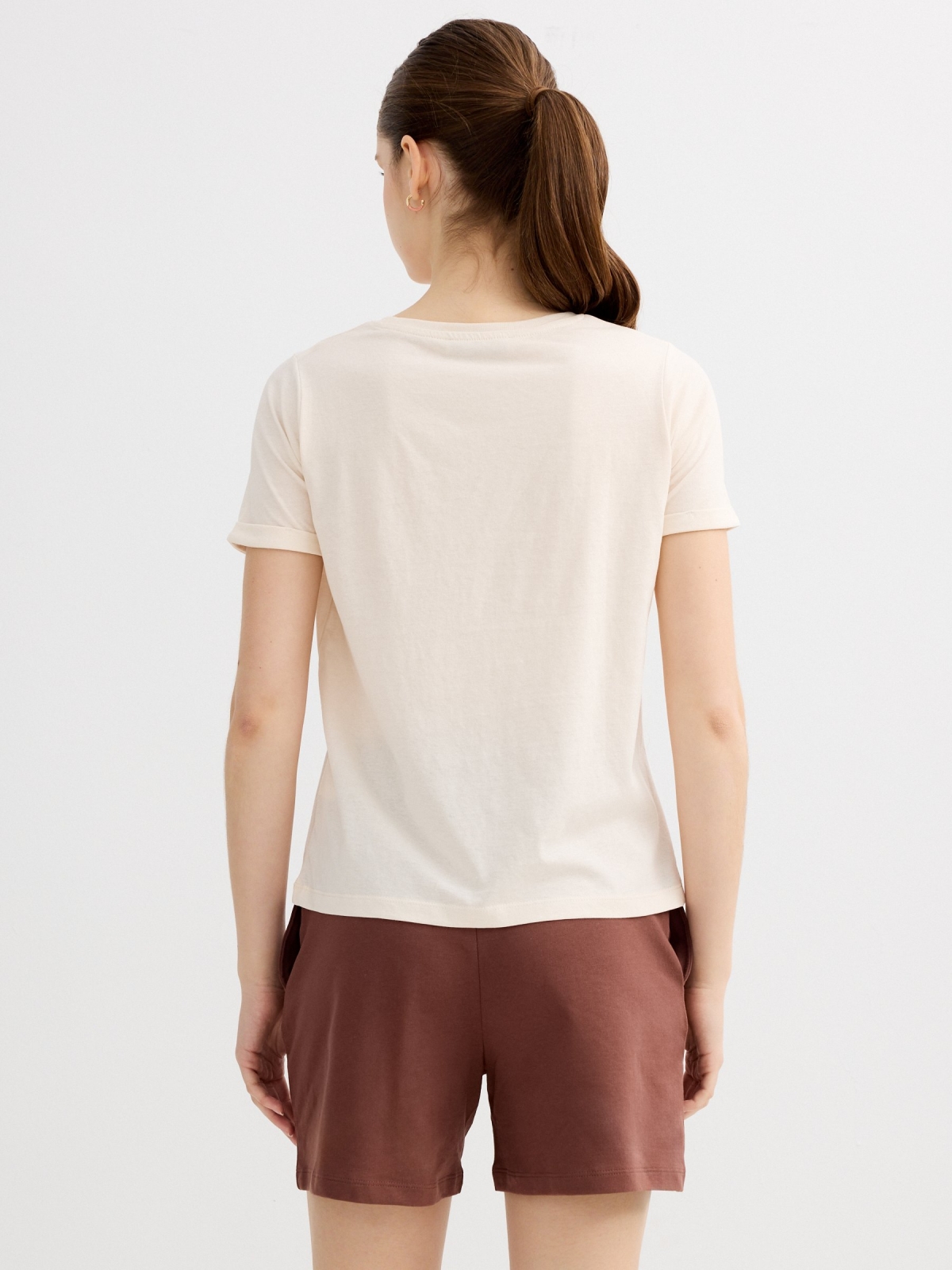 T-shirt print Time to fly off white middle back view