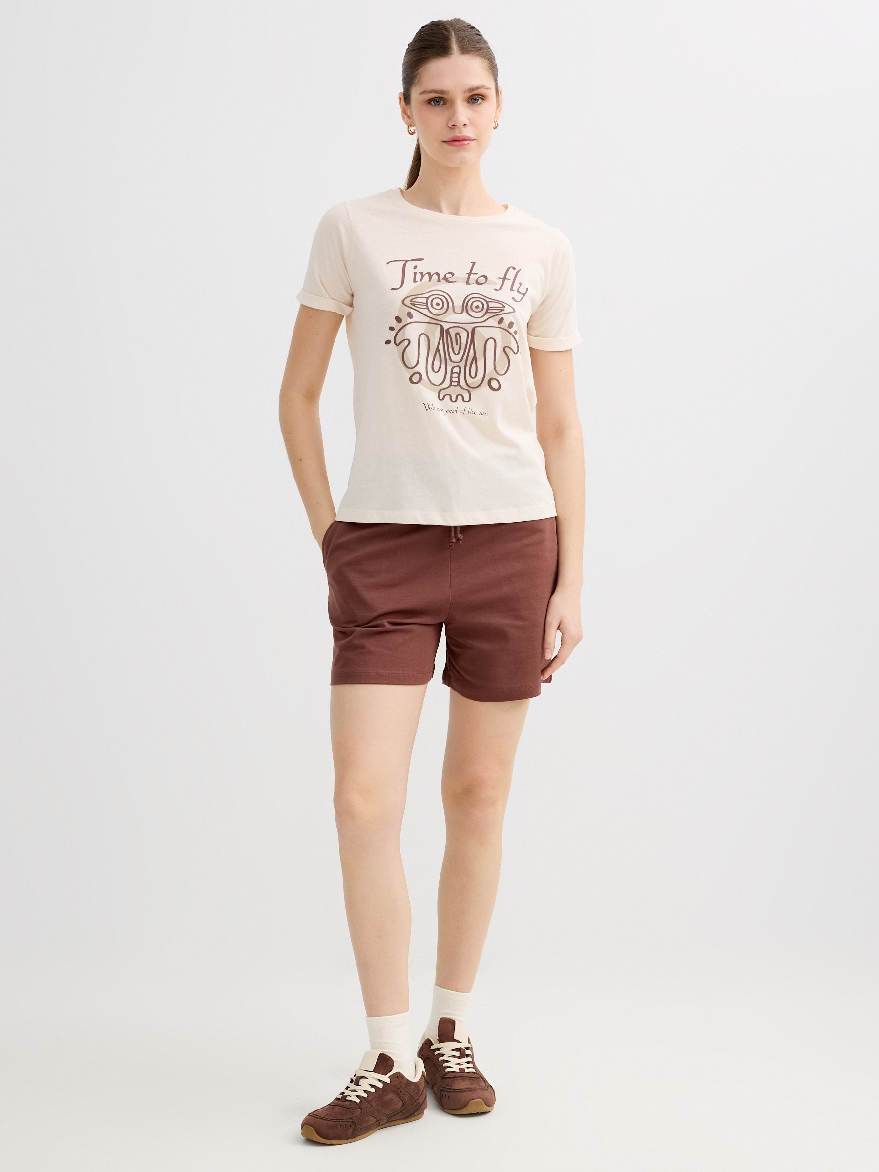 T-shirt print Time to fly off white middle front view