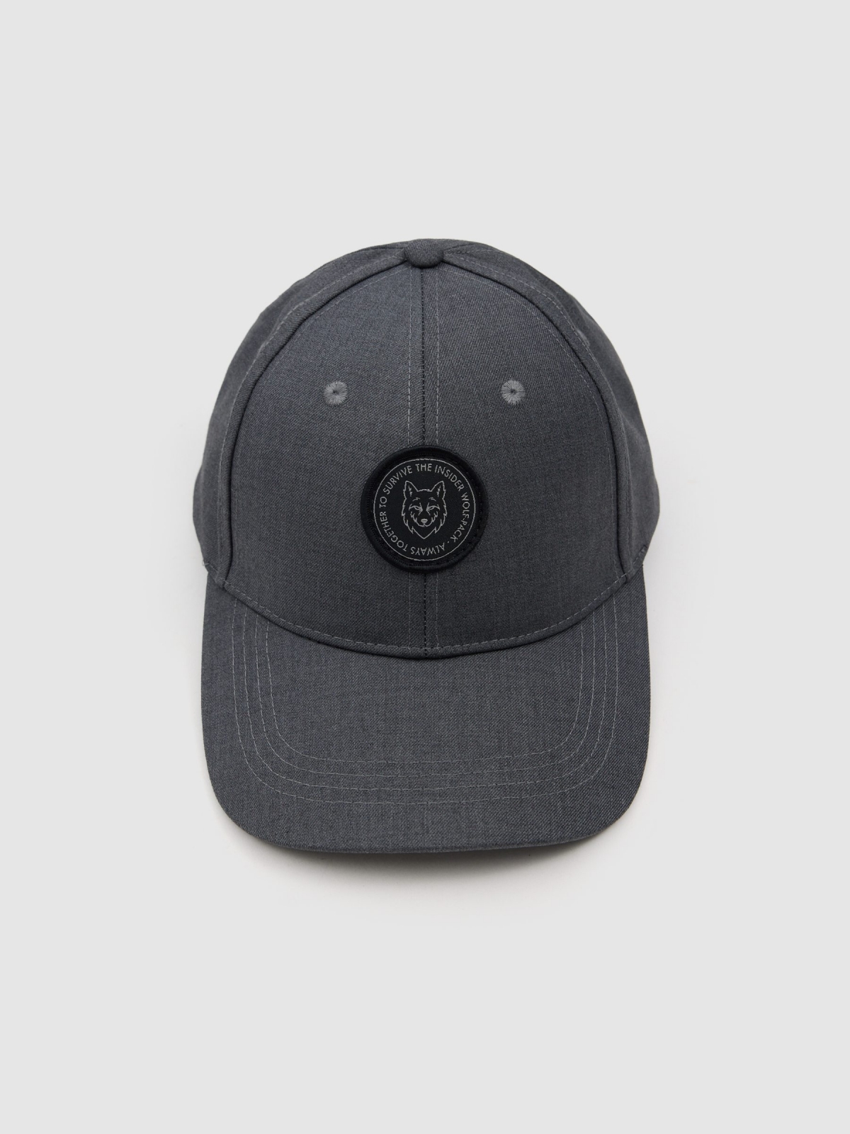 baseball cap with logo grey 45º back view
