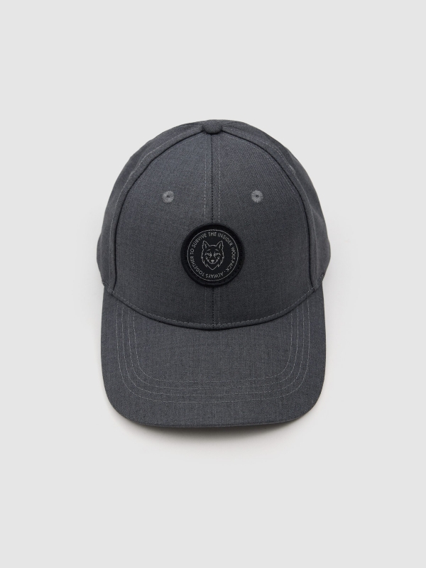 baseball cap with logo grey 45º back view