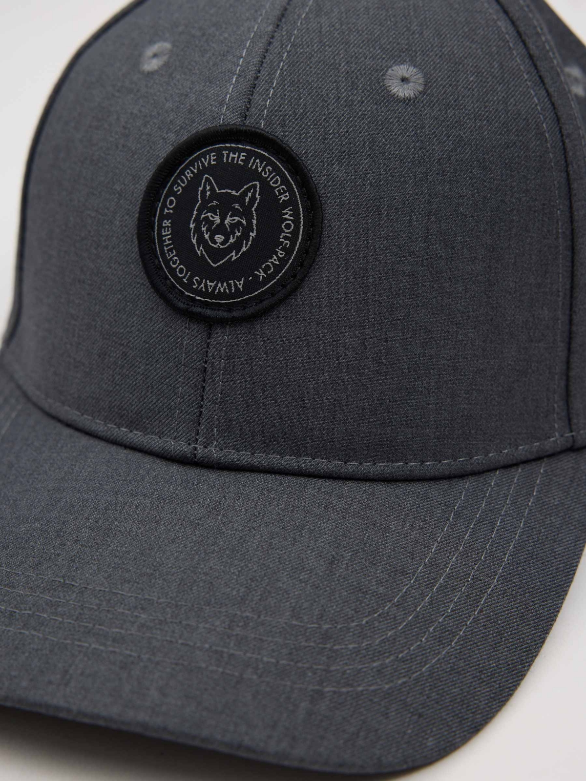 Gorra baseball con logo gris vista frontal