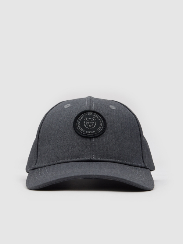 Gorra baseball con logo gris vista detalle