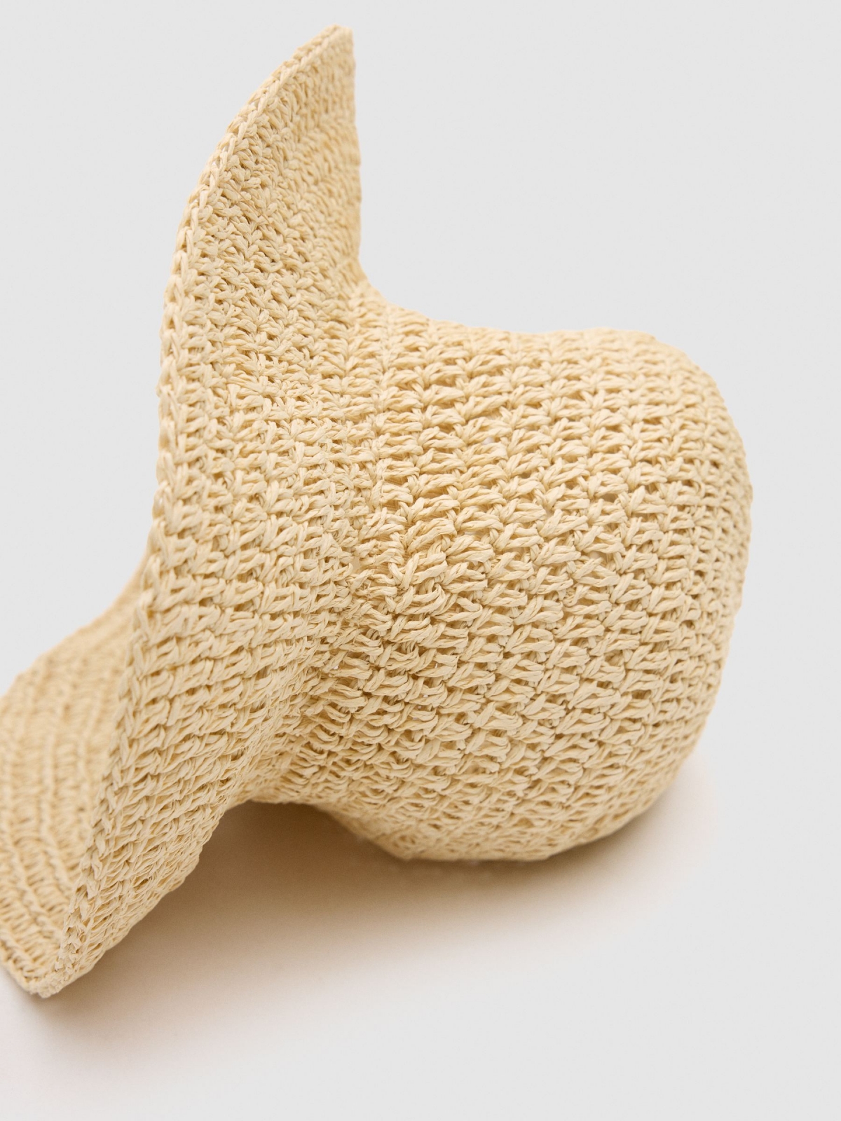 Jute bucket hat beige front view