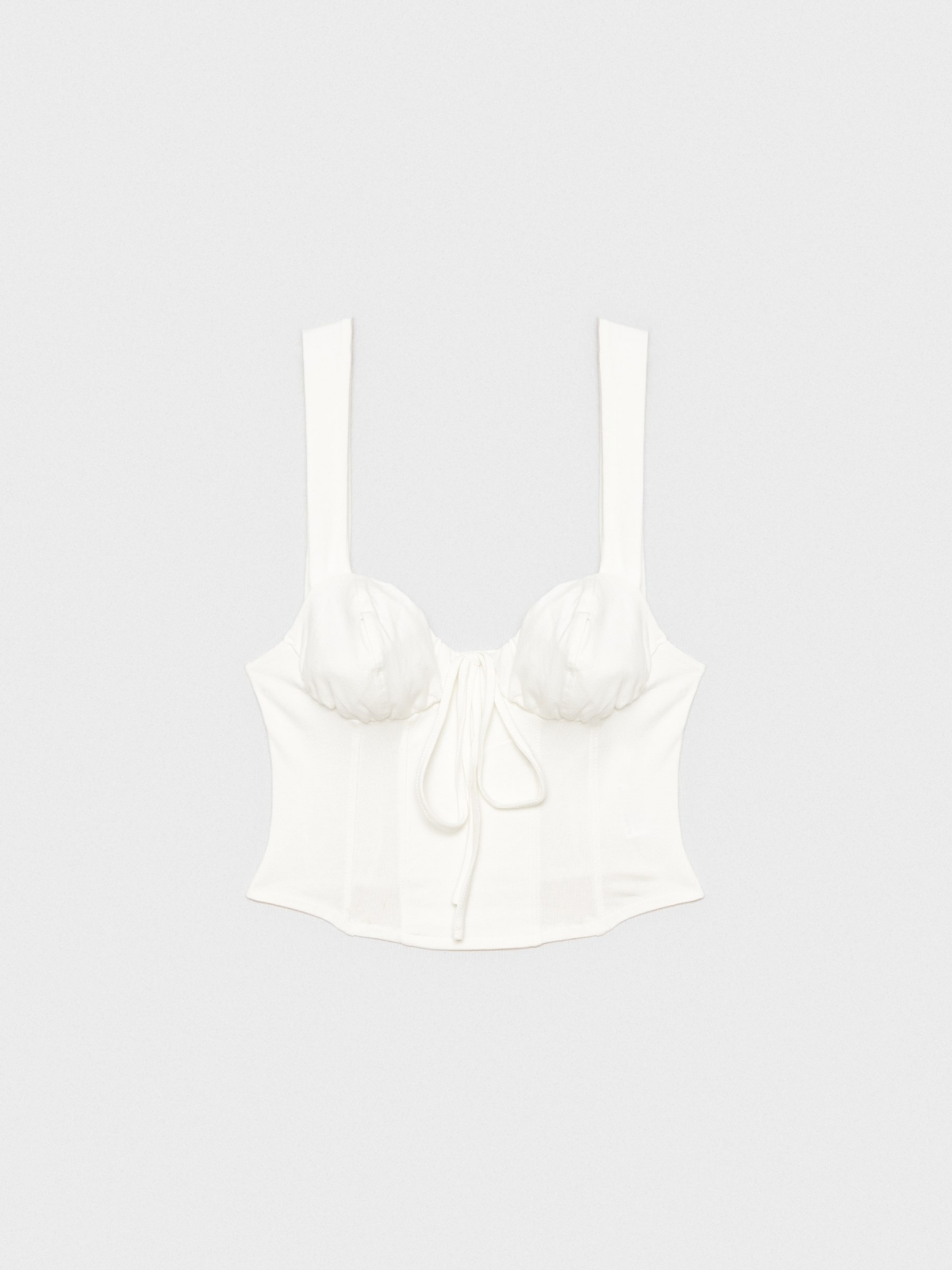 %Pto% Crop top de alças largas off white