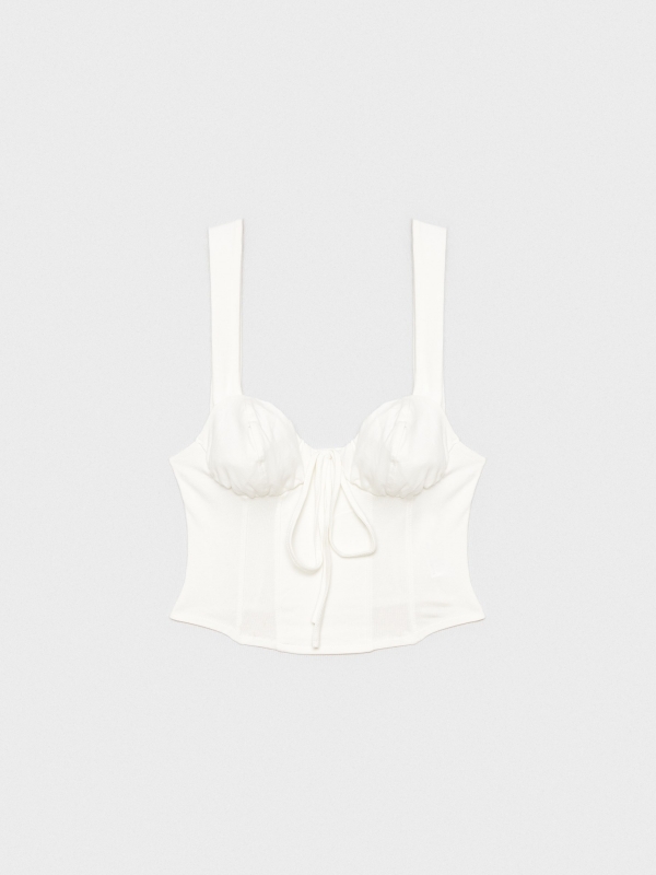  Crop top de alças largas off white