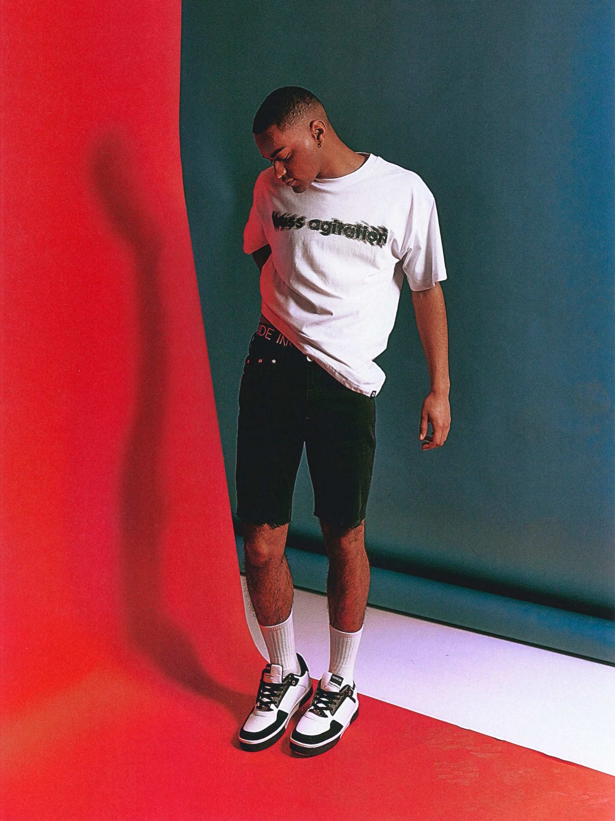 %New% Denim Slim Bermuda Shorts black black