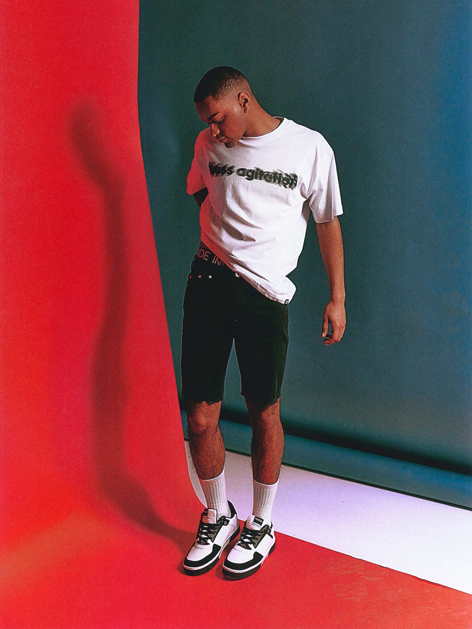 Bermuda Denim Slim negra negro vista media frontal