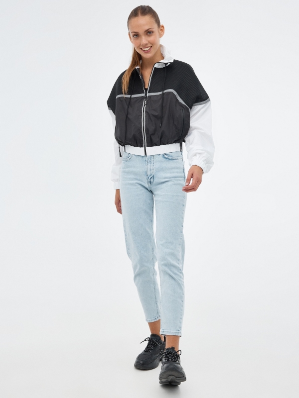 Jeans mom slim azul claro azul claro vista media trasera