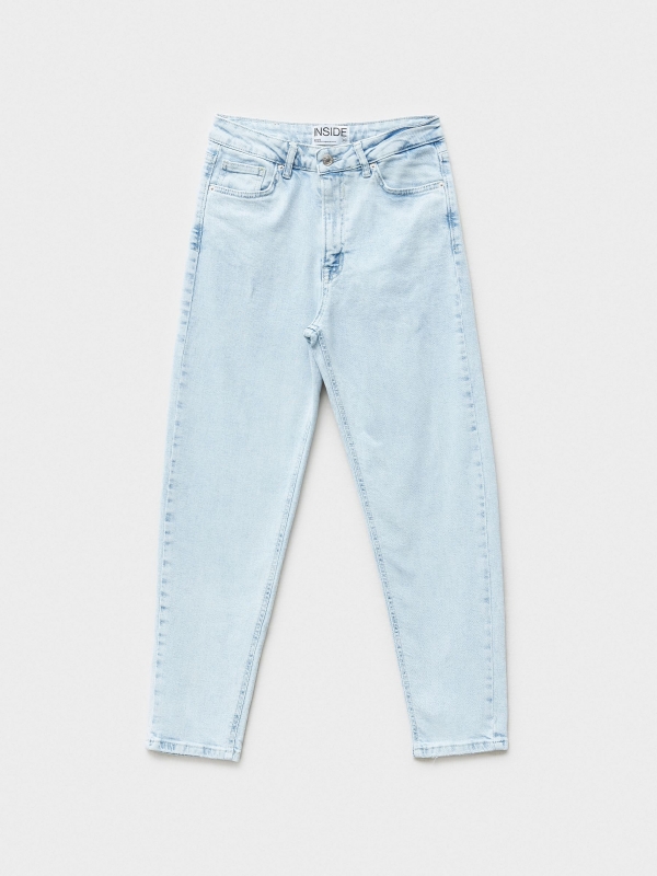 Mãe jeans slim azul claro azul claro