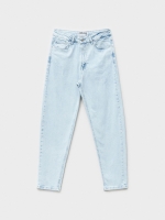 %Pto% Mãe jeans slim azul claro azul claro