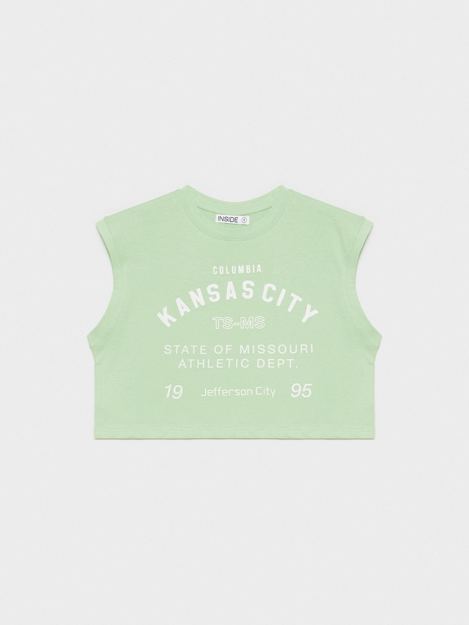 Camiseta Kansas City verde claro vista media frontal