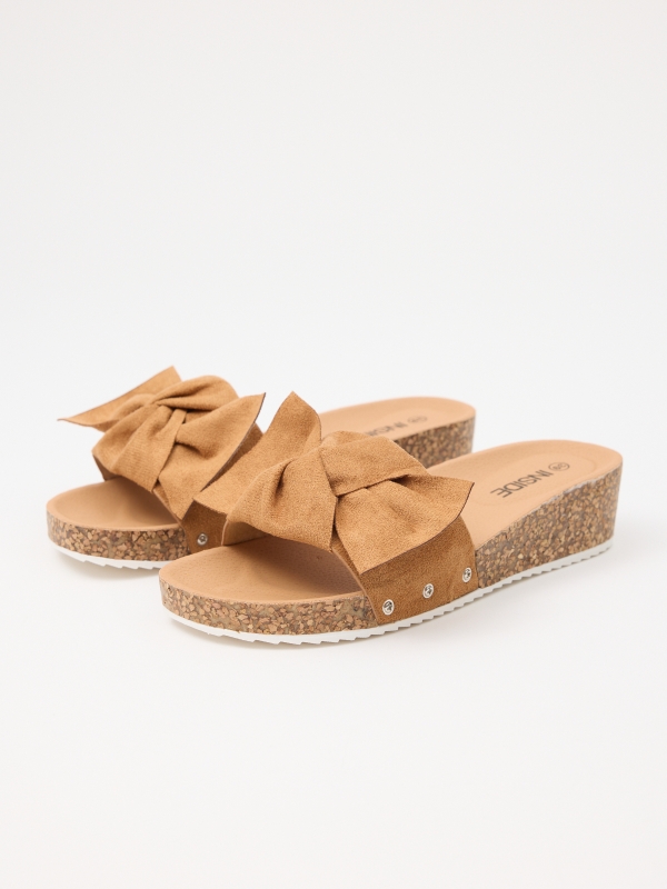 Tira de laço de cunha de cunha de pás taupe vista frontal 45º