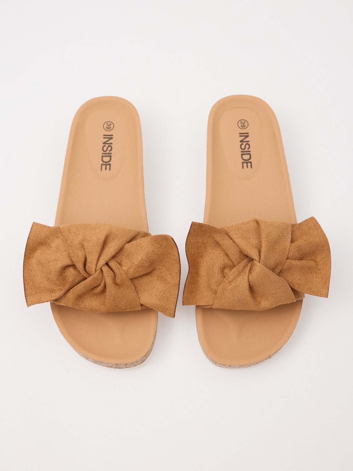 Tira de laço de cunha de cunha de pás taupe vista detalhe