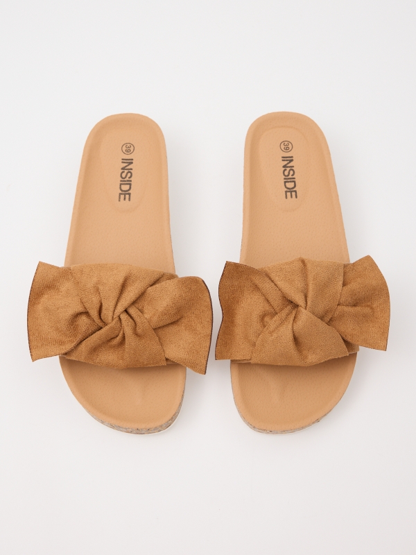 Tira de laço de cunha de cunha de pás taupe vista detalhe