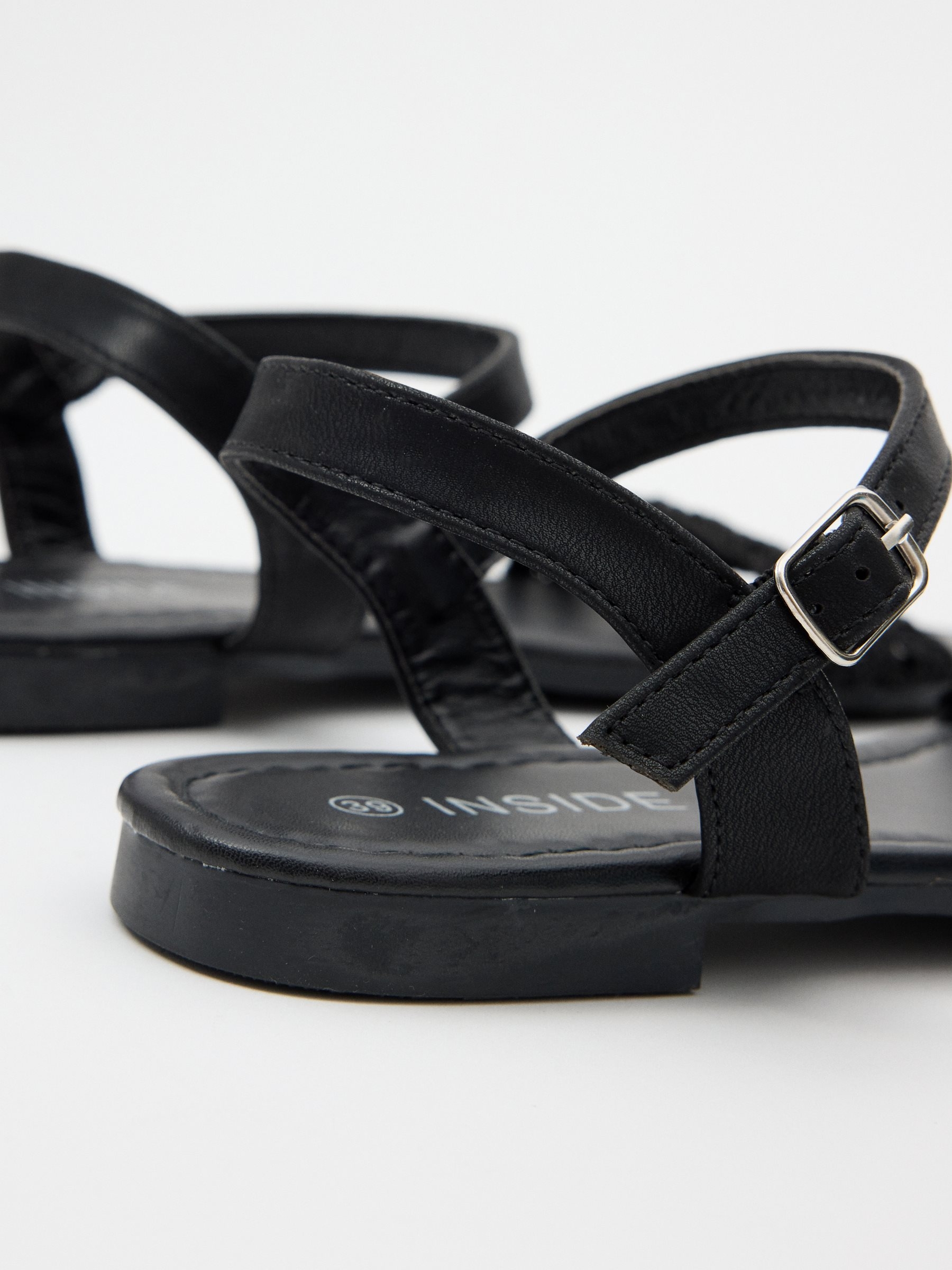 Braided knitted sandal black