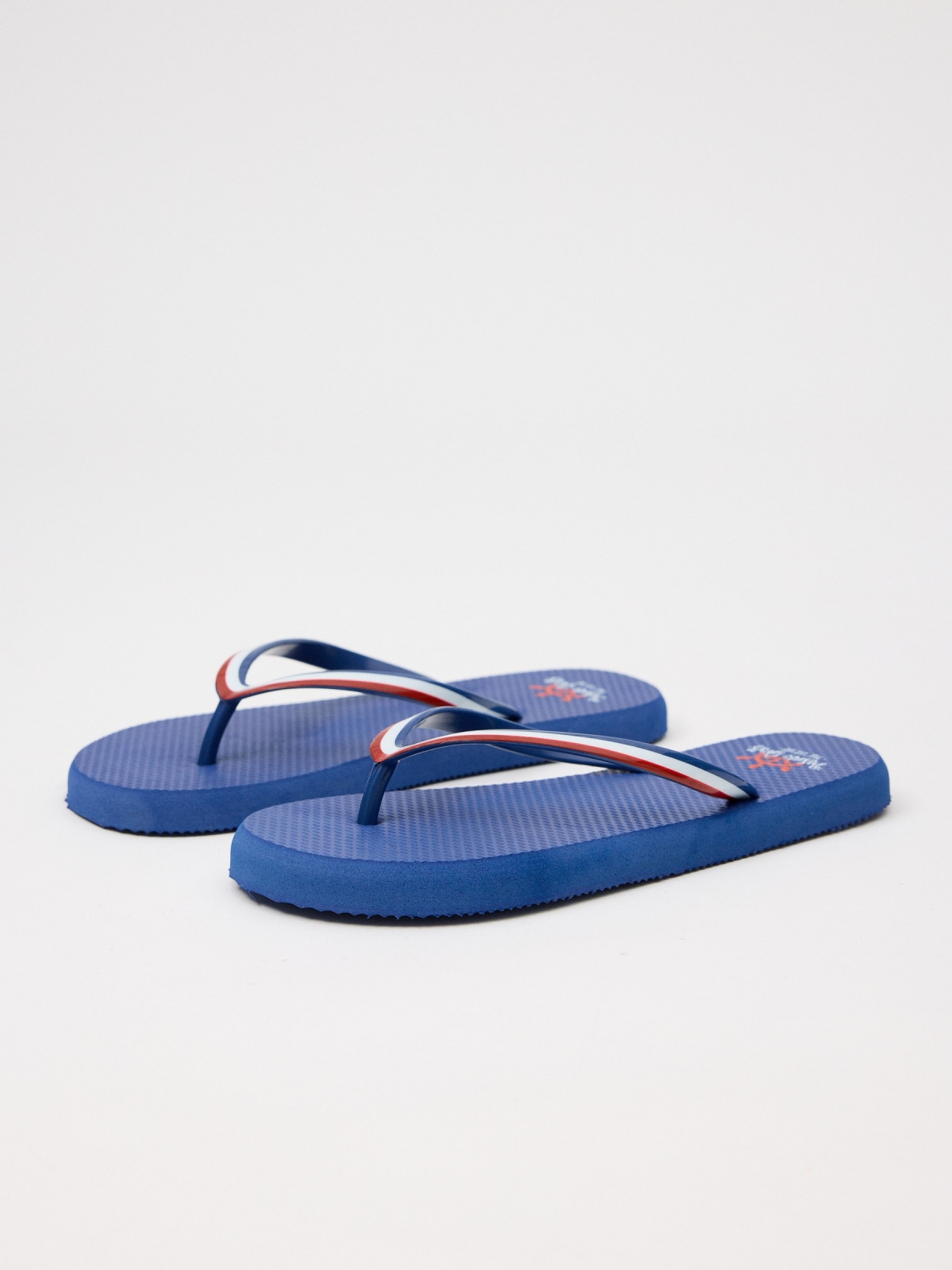 Beach flip flops sailor navy 45º front view