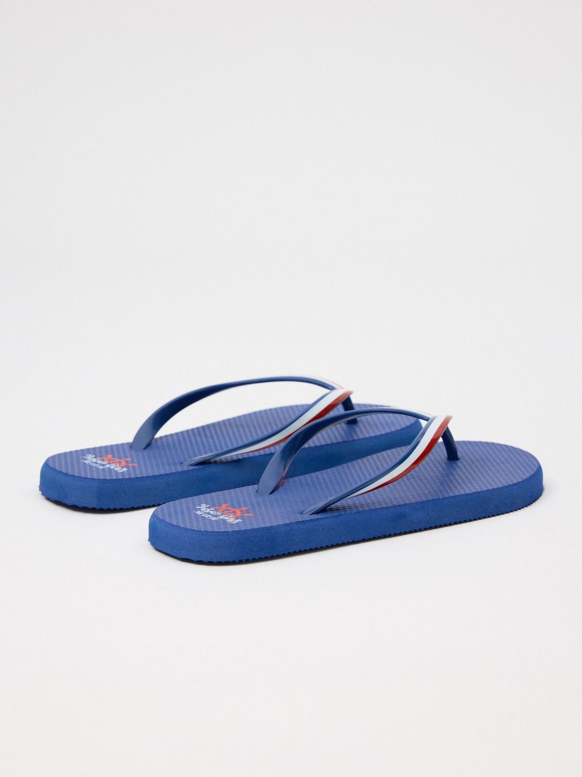 Beach flip flops sailor navy 45º back view