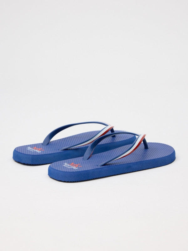 Beach flip flops sailor navy 45º back view