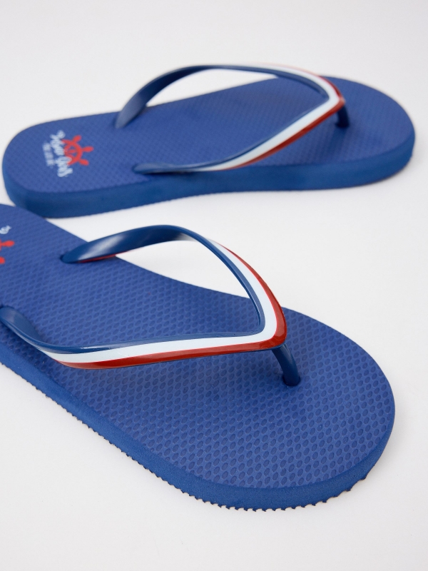 Beach flip flops sailor navy detail view