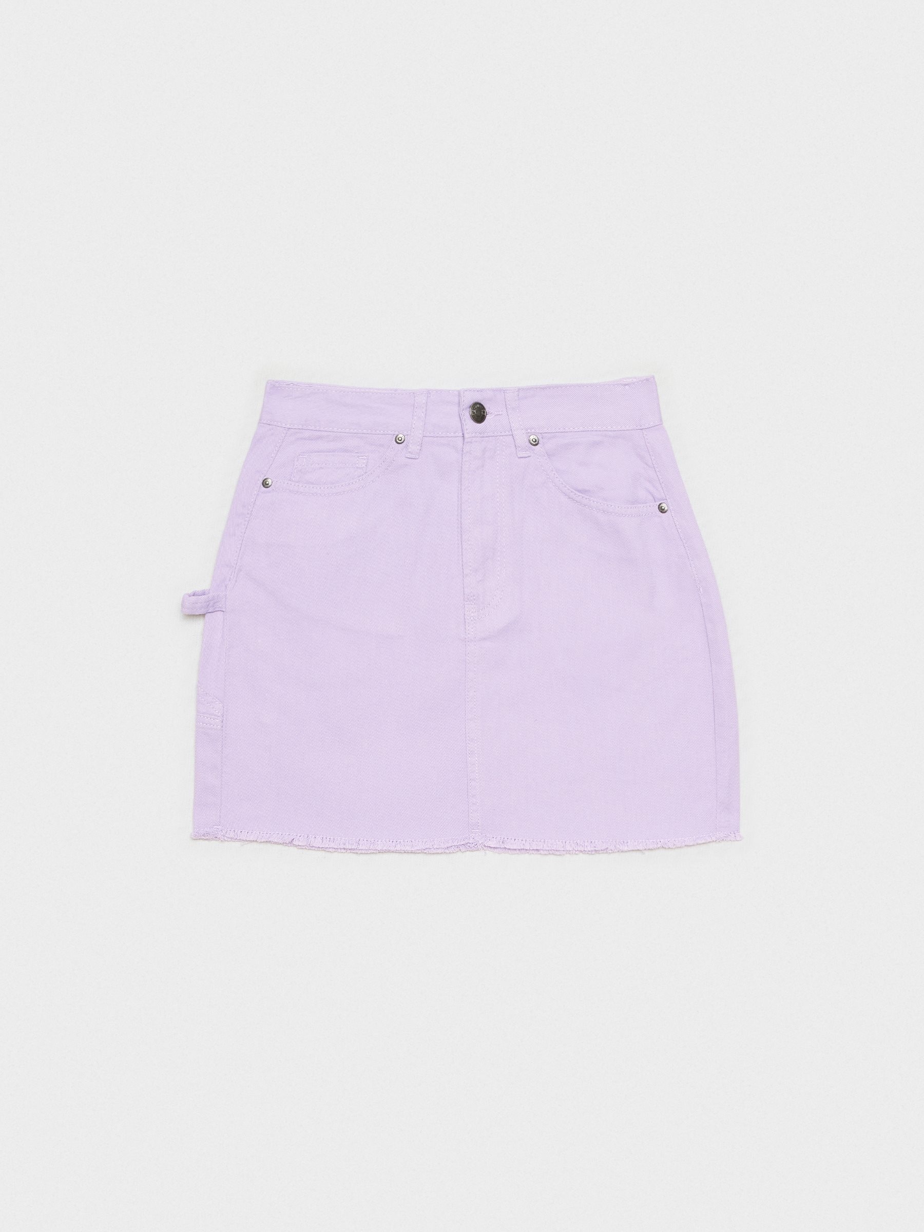 %Pto% Falda denim con bajo deflecado malva