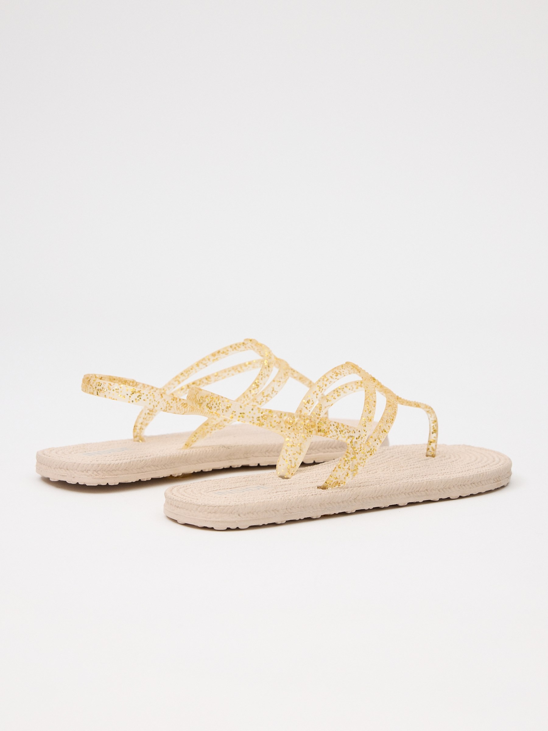 Chinelos de praia com tira brilhante dourado/prata