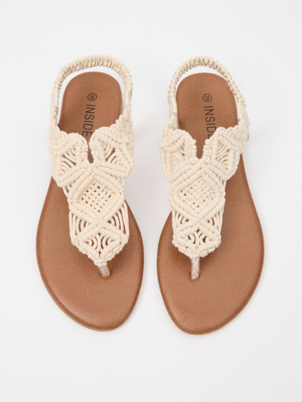 Macramé sandal off white lateral view