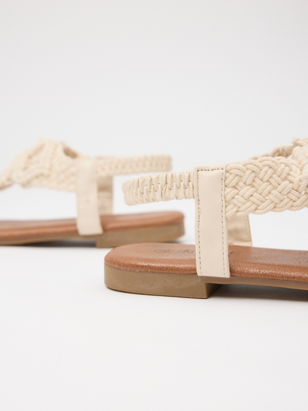 Sandálias Macramé off white vista detalhe