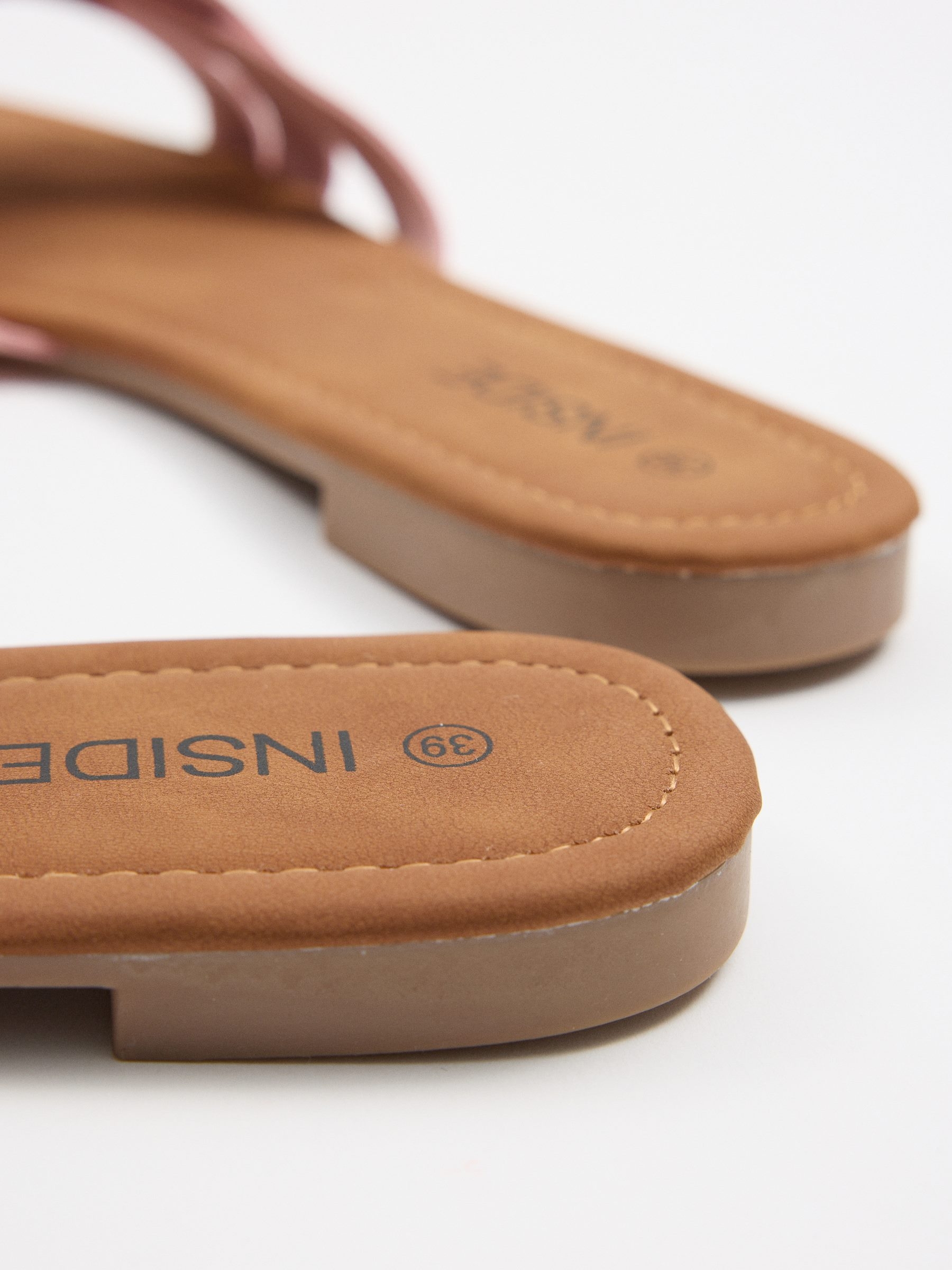 Strappy thong sandal coral