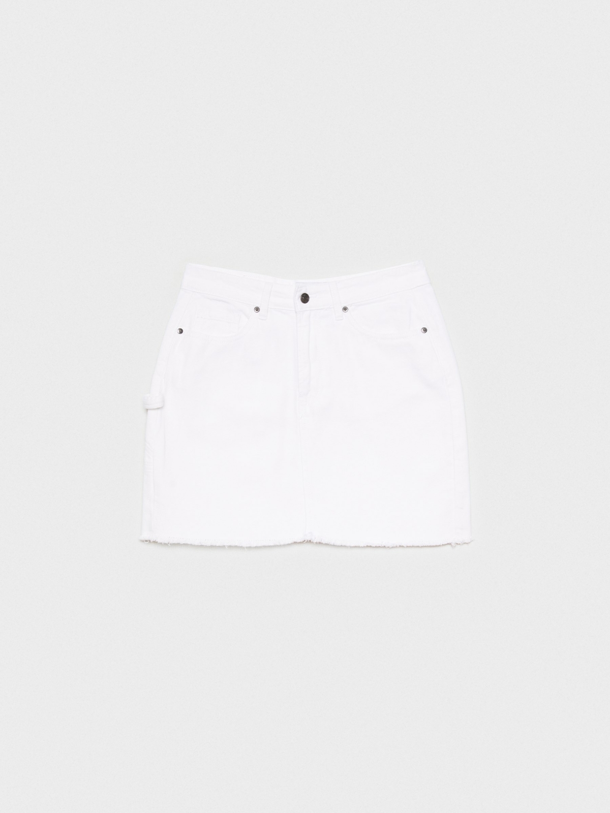 %Pto% Denim skirt with pleated hem white