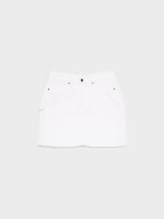 %Pto% Falda denim con bajo deflecado blanco