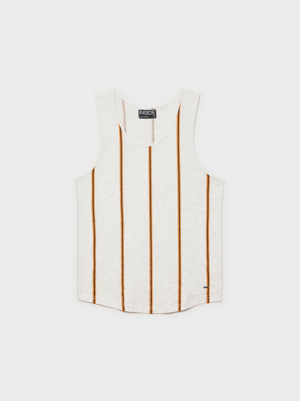 Striped sleeveless T-shirt grey detail view