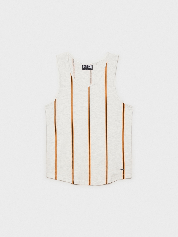 Striped sleeveless T-shirt grey detail view