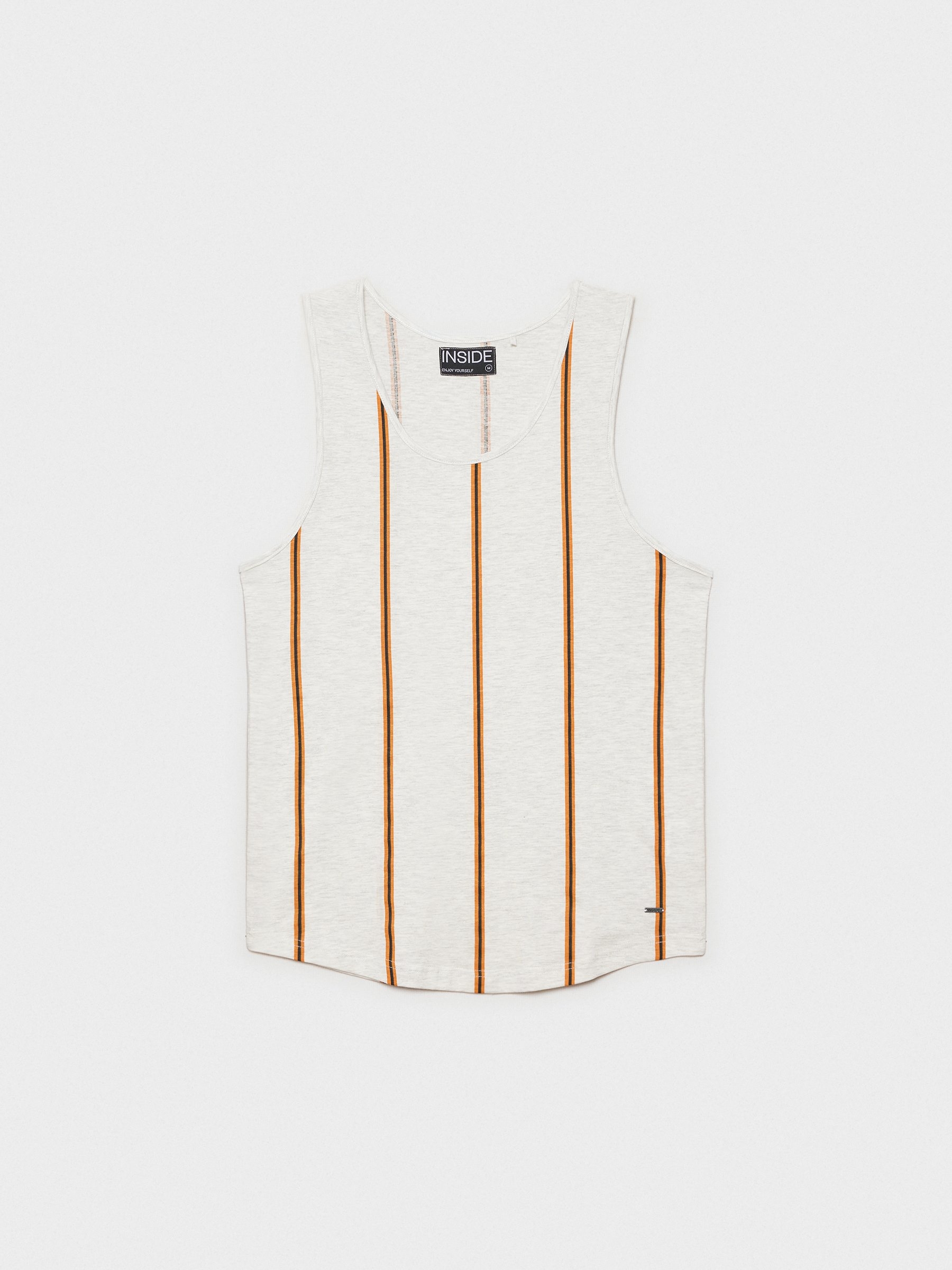 Camiseta desmangada de rayas