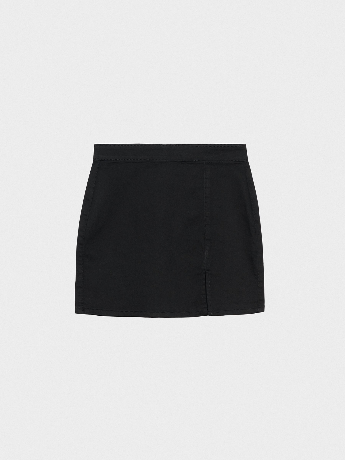 %Pto% Mini saia fina com fenda preto