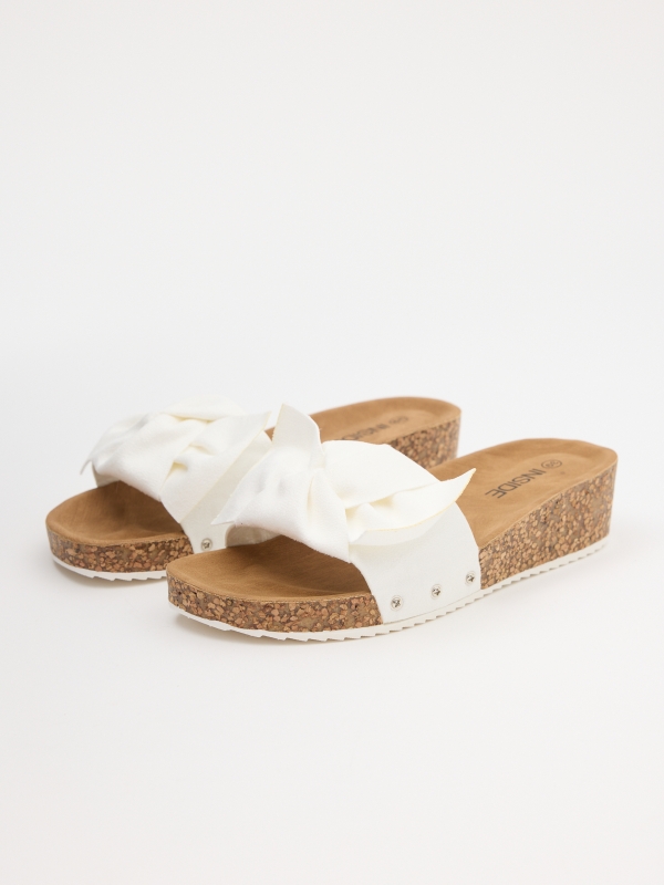 Tira de laço de cunha de cunha de pás branco vista frontal 45º