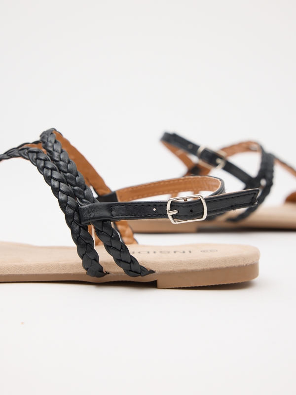 Sandal with straps black/beige detail view