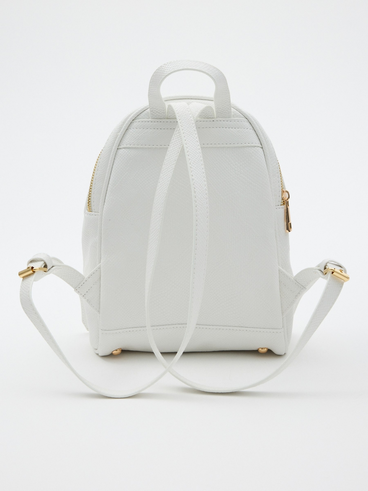Mochila branca casual branco vista traseira