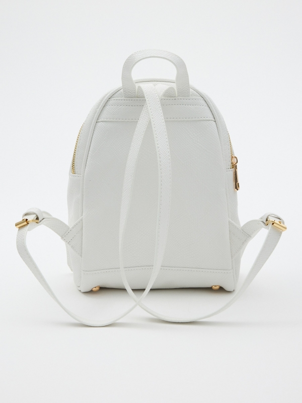 Mochila branca casual branco vista traseira