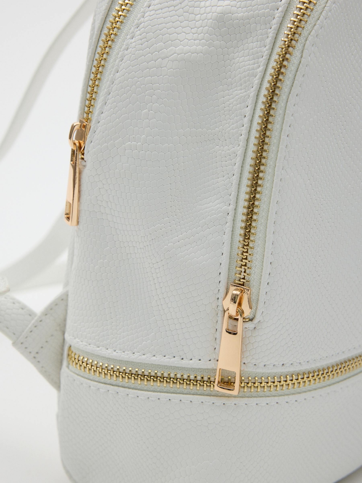 White casual backpack white detail view