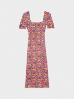 %Pto% Vestido midi espalda lazada multicolor